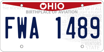 OH license plate FWA1489