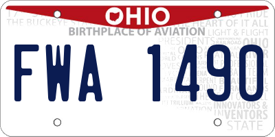 OH license plate FWA1490