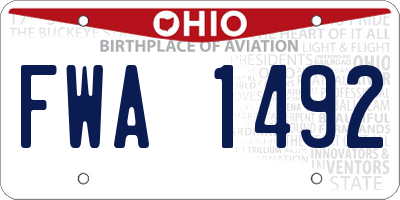 OH license plate FWA1492