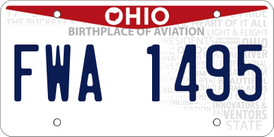 OH license plate FWA1495