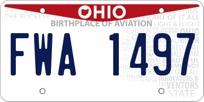 OH license plate FWA1497