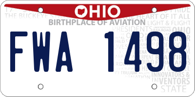 OH license plate FWA1498