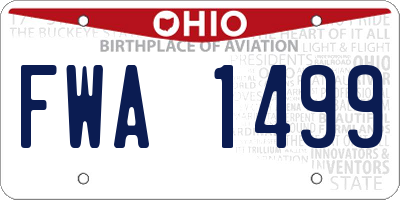 OH license plate FWA1499