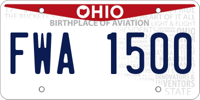 OH license plate FWA1500