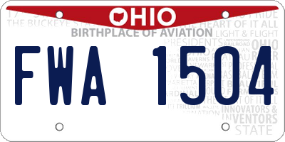 OH license plate FWA1504