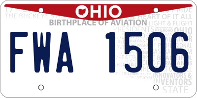 OH license plate FWA1506