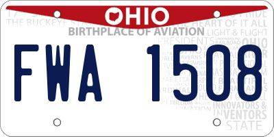 OH license plate FWA1508