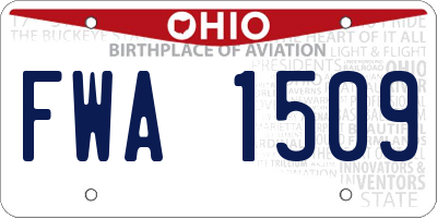 OH license plate FWA1509