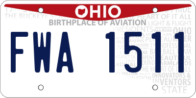 OH license plate FWA1511