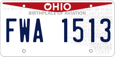 OH license plate FWA1513