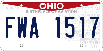 OH license plate FWA1517