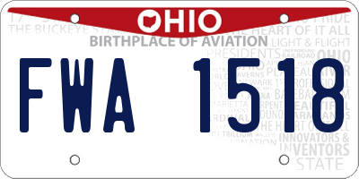 OH license plate FWA1518
