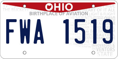 OH license plate FWA1519