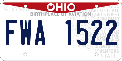 OH license plate FWA1522