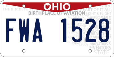 OH license plate FWA1528