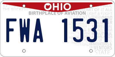 OH license plate FWA1531