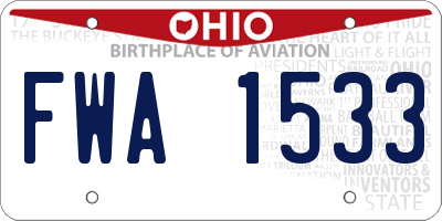 OH license plate FWA1533