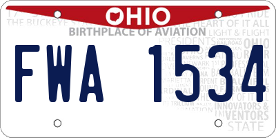 OH license plate FWA1534