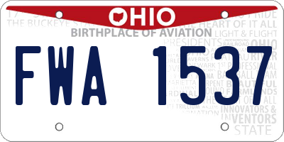 OH license plate FWA1537