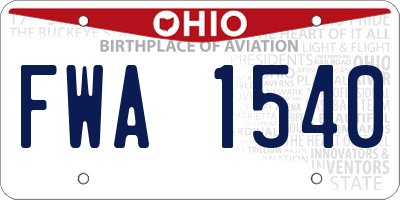 OH license plate FWA1540