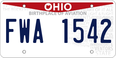 OH license plate FWA1542