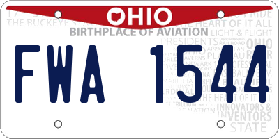 OH license plate FWA1544