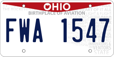 OH license plate FWA1547