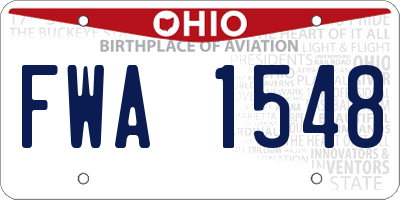 OH license plate FWA1548