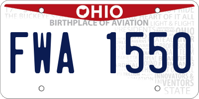 OH license plate FWA1550