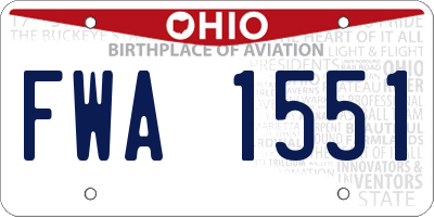 OH license plate FWA1551