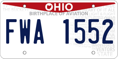 OH license plate FWA1552