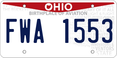 OH license plate FWA1553