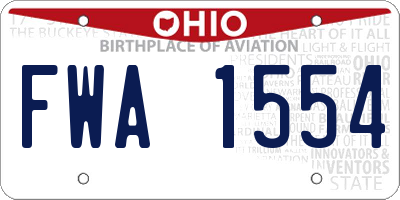 OH license plate FWA1554
