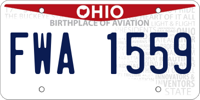 OH license plate FWA1559