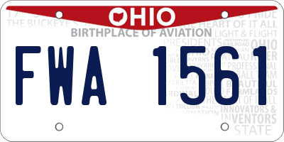 OH license plate FWA1561