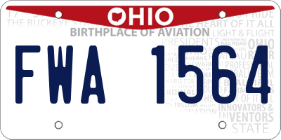 OH license plate FWA1564