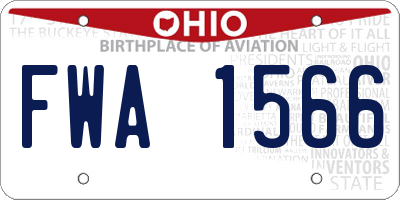 OH license plate FWA1566