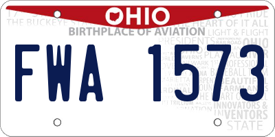 OH license plate FWA1573