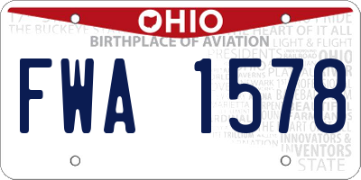 OH license plate FWA1578