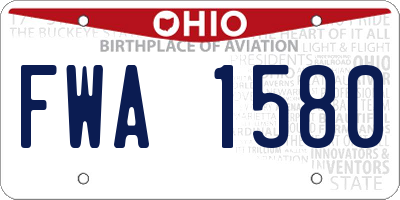 OH license plate FWA1580