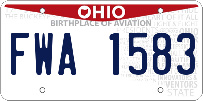 OH license plate FWA1583