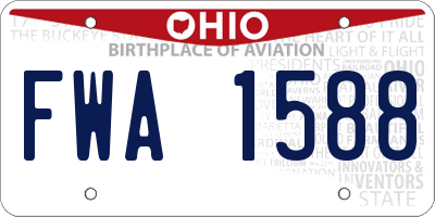OH license plate FWA1588