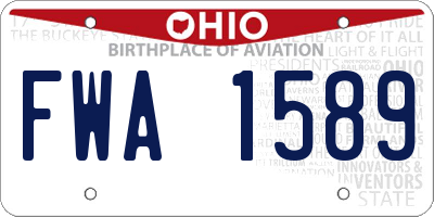 OH license plate FWA1589