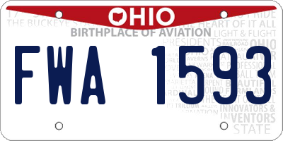 OH license plate FWA1593