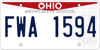 OH license plate FWA1594