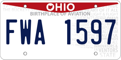 OH license plate FWA1597