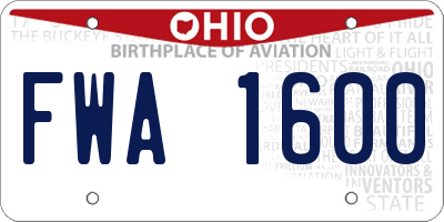 OH license plate FWA1600