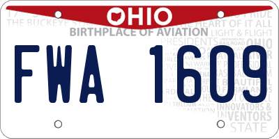 OH license plate FWA1609