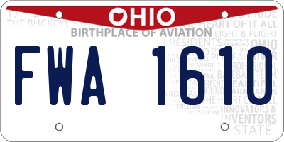 OH license plate FWA1610