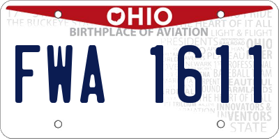 OH license plate FWA1611